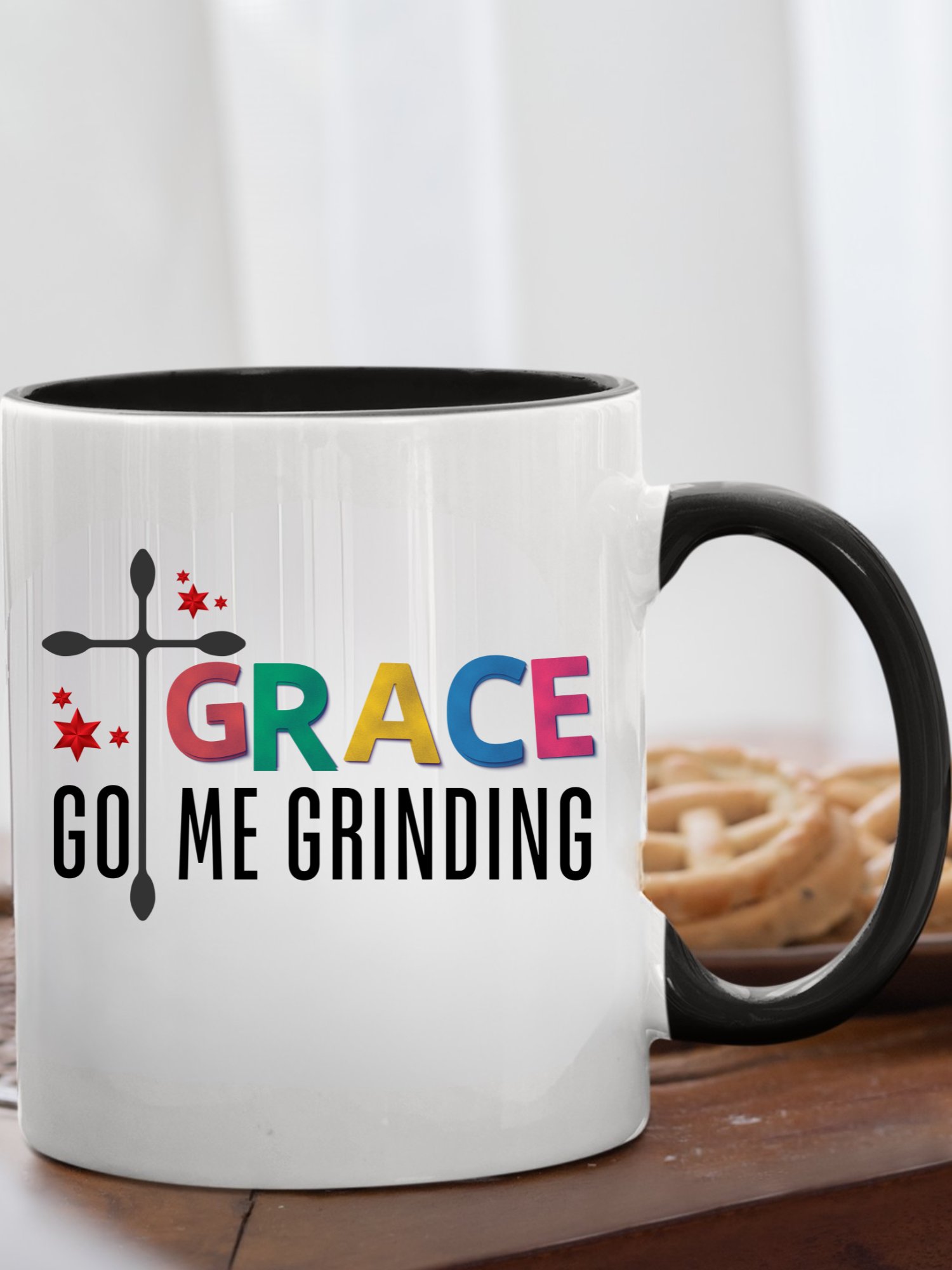 Grace Got Me Grinding Christian Double-Tone Mug | Faith Hustle Coffee Cup | Inspirational Gift for Women of Faith product image (21)