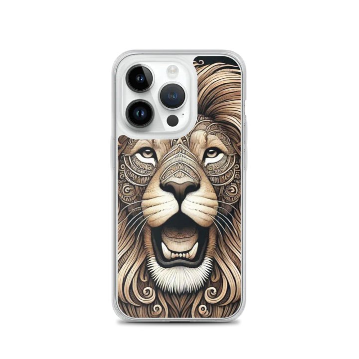 MagSafe® Clear Case for iPhone® | AI-Designed Male Lion Mandala Motif product image (3)
