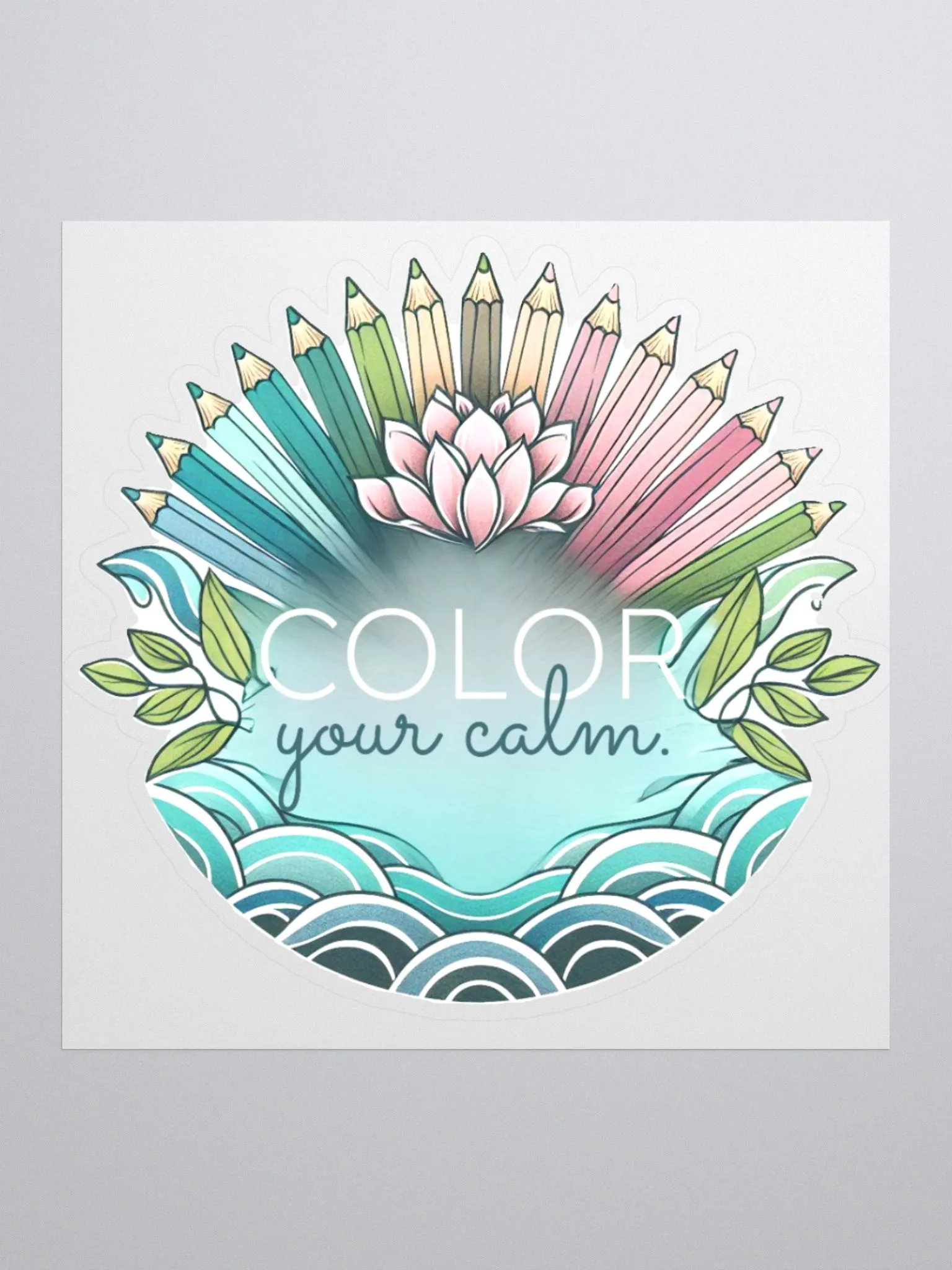 ‘COLOR your calm.’ Sticker product image (1)