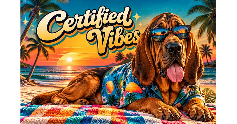 bloodhound dog on beach tshirt