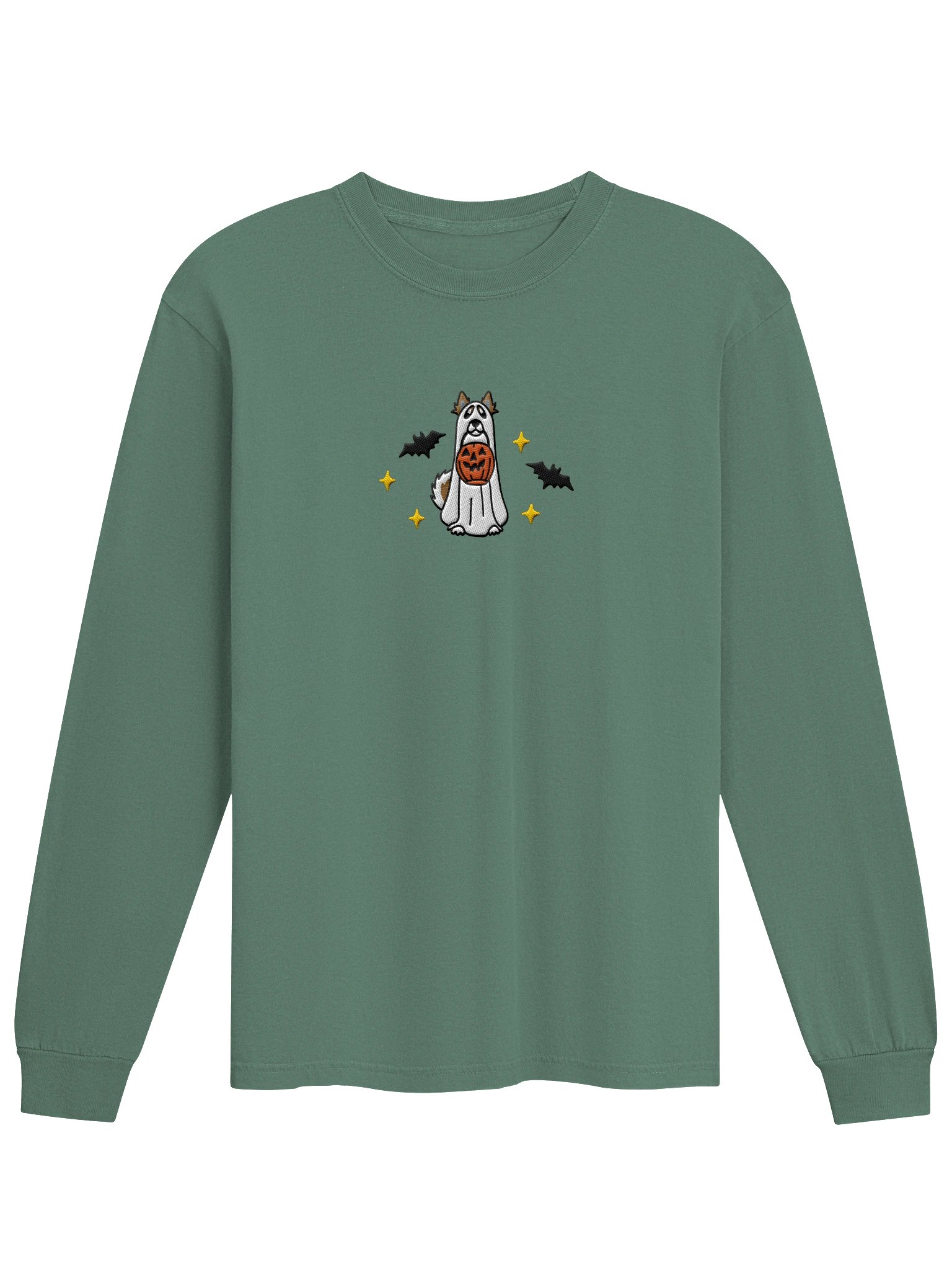 Halloween Alaskan Malamute(Brown) Embroidered Long-Sleeve T-Shirt product image (25)