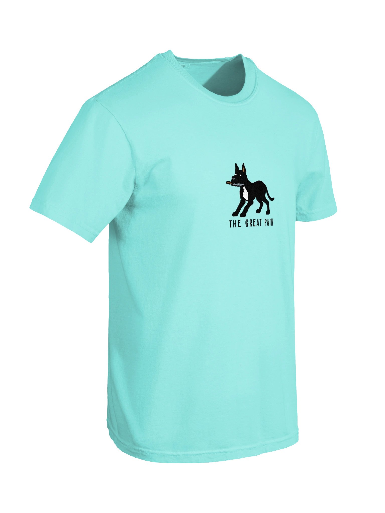 The Great Pain Funny Chibi-Style Embroidered T-Shirt for Great Dane(Black, Cropped Ears) Owners product image (100)