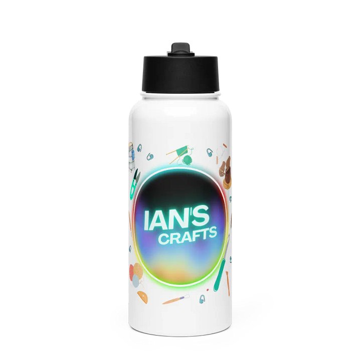 Ian's Crafts Logo Stainless Steel Water Bottle with a Straw Lid product image (1)