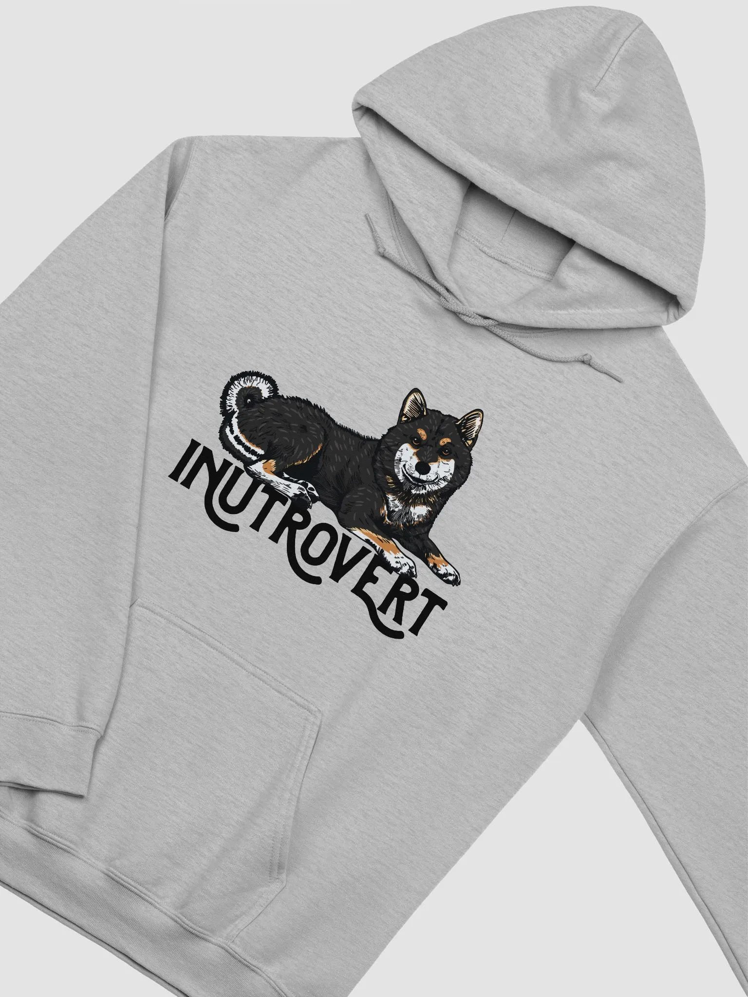 Inutrovert Hooded Sweatshirt of a Shiba Inu (Tricolor) | Funny Hoodie for Shiba Inu Paw-rents product image (5)