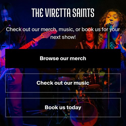 In case you missed it, WE HAVE AN OFFICIAL WEBSITE NOW!!! 🤩🤩🤩😎😎😎 This is the new home for our  merch, music, and booking info...