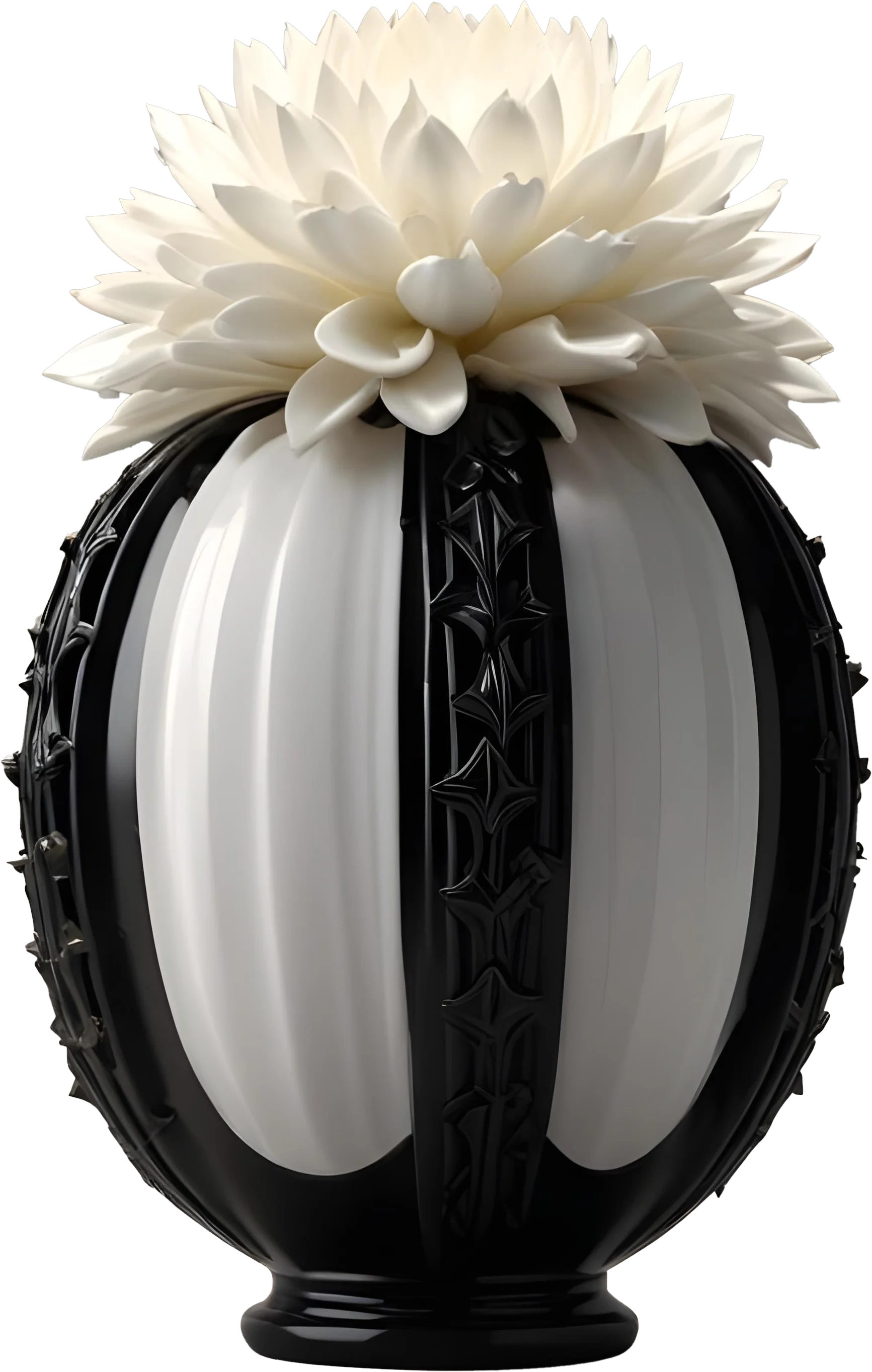 Monochrome Elegance Vase – Black & White Signature, PNG product image (1)