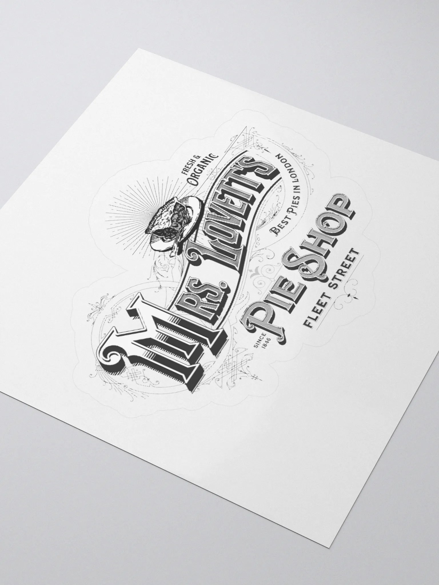 Mrs. Lovett’s Pie Shop Sticker – Kiss-Cut Vinyl Decal for Sweeney Todd Collectors product image (3)