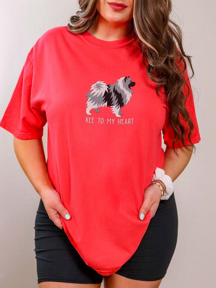 Kee to My Heart T-Shirt(Embroidered) of a Keeshond(Gray) product image (2)