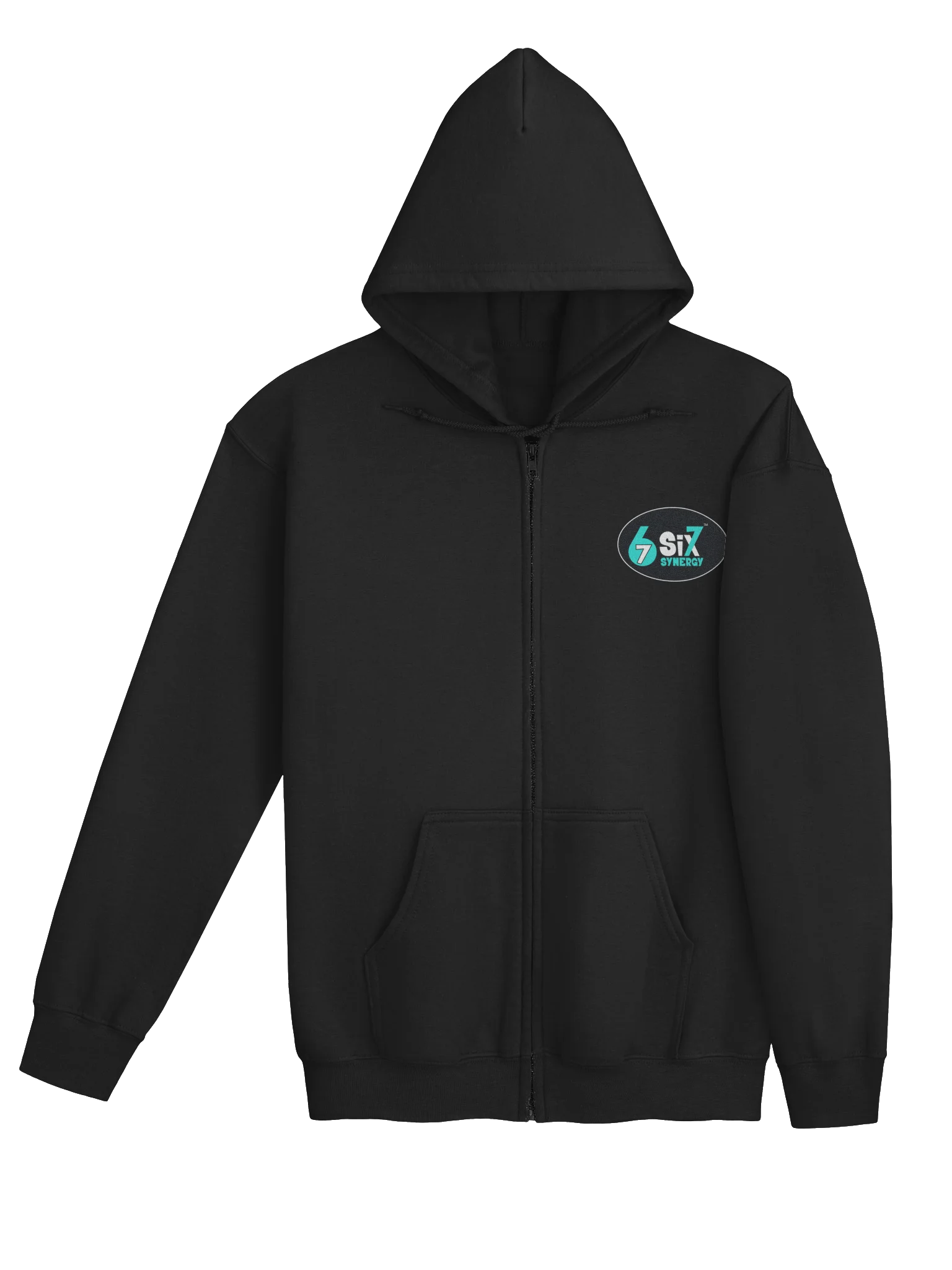 Adult Zip-Up Hoodie - Black, Logo on front product image (4)