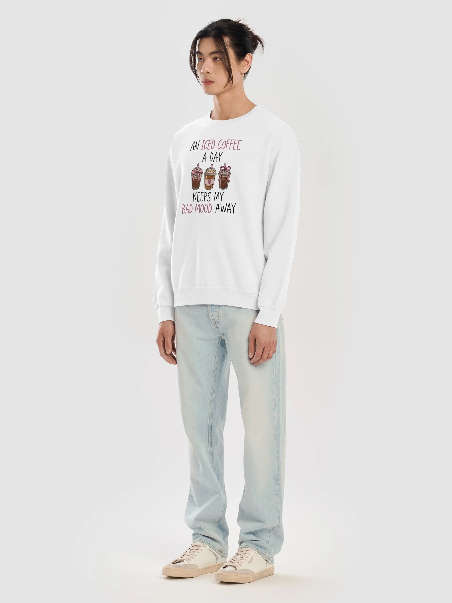 Iced Coffee A Day Funny Coffee Lover Sweatshirt product image (6)