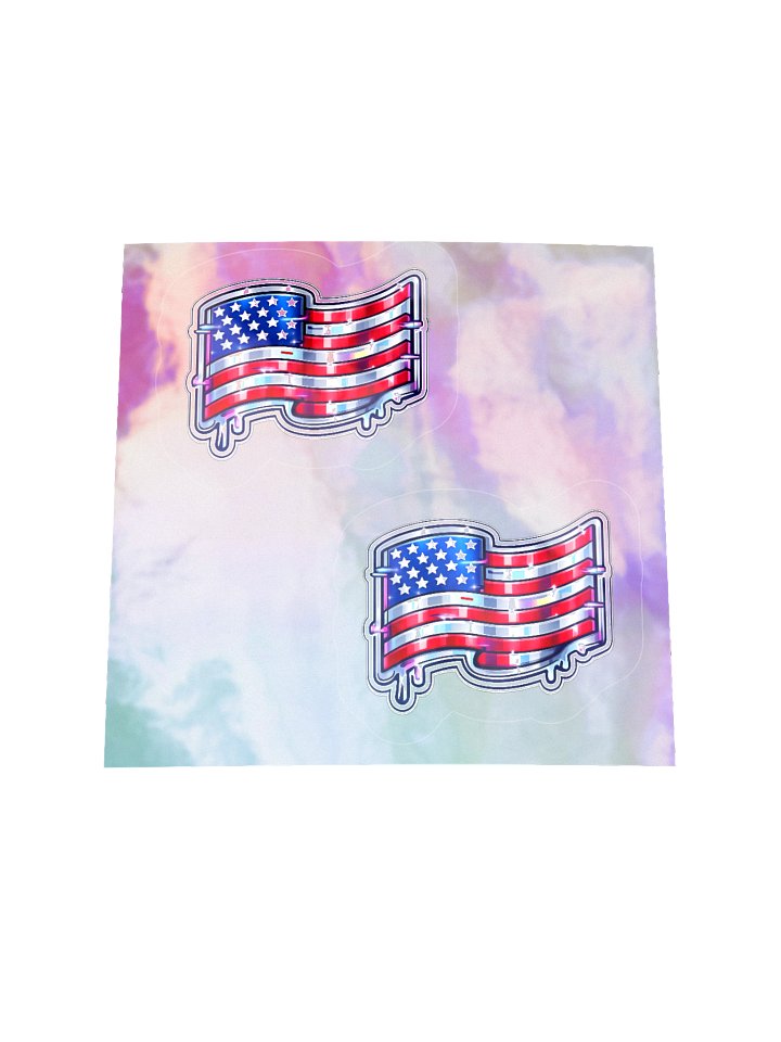 Holographic Dripping USA Flag Sticker 2-Pack product image (3)