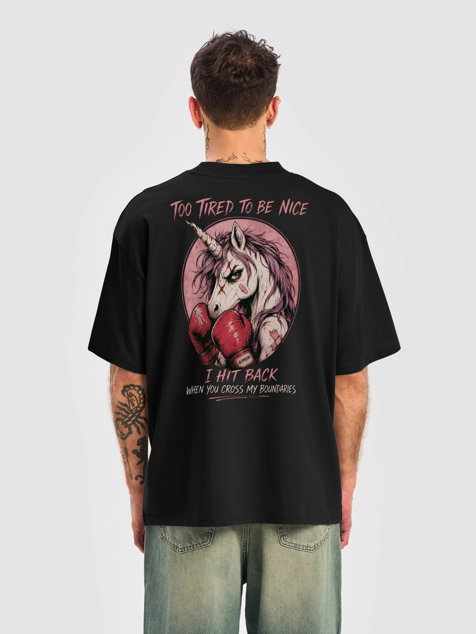 T-Shirt Unisex Oversize Coton Bio Poids Lourd – TIRED TO BE NICE product image (5)