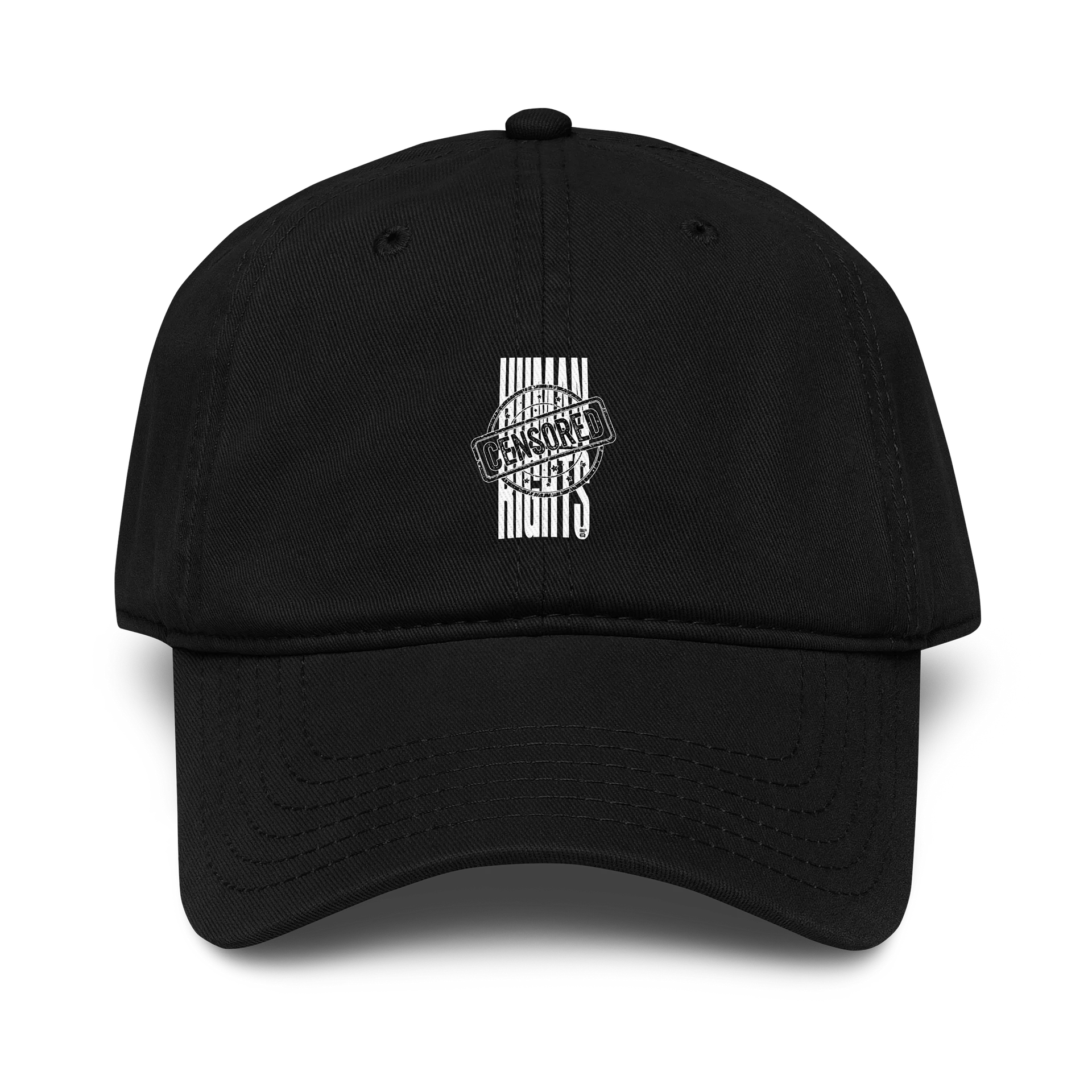 EQALL® Essentials Censored Human Rights 100% Cotton Baseball Cap_Black / White product image (1)