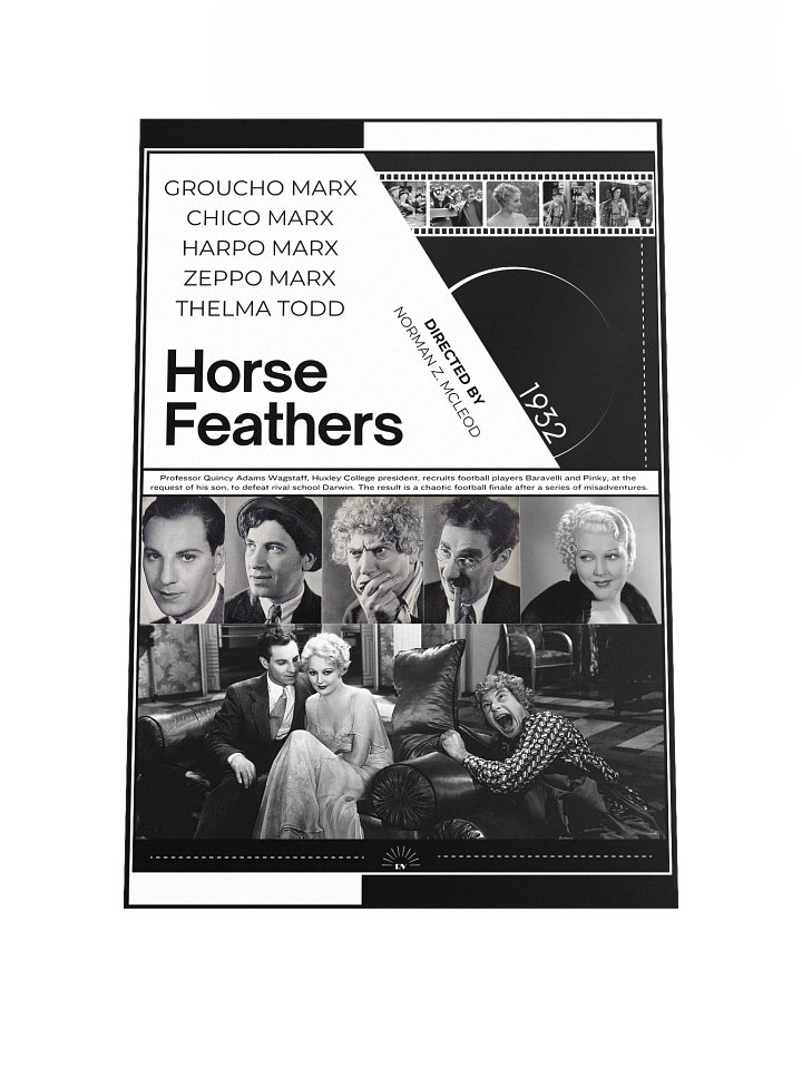 Horse Feathers with the Marx Brothers and Thelma Todd 1932 | Movie Poster | 12x18 Wall Art product image (1)