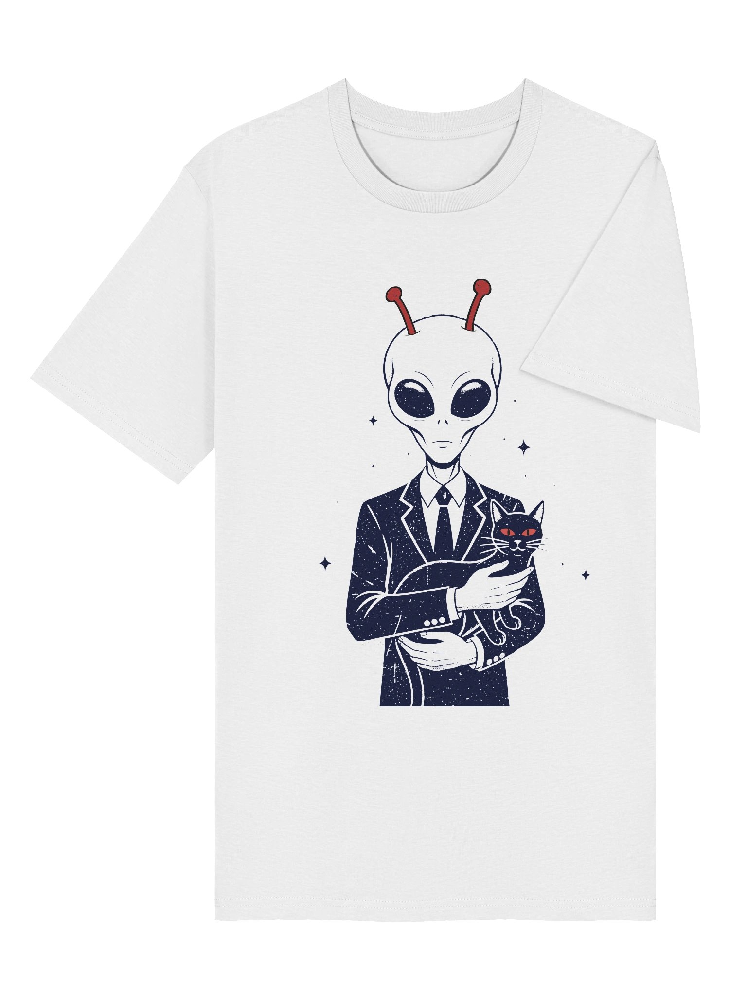 Alien Loves Cat - Galactic Encounter Organic Cotton T-Shirt product image (6)