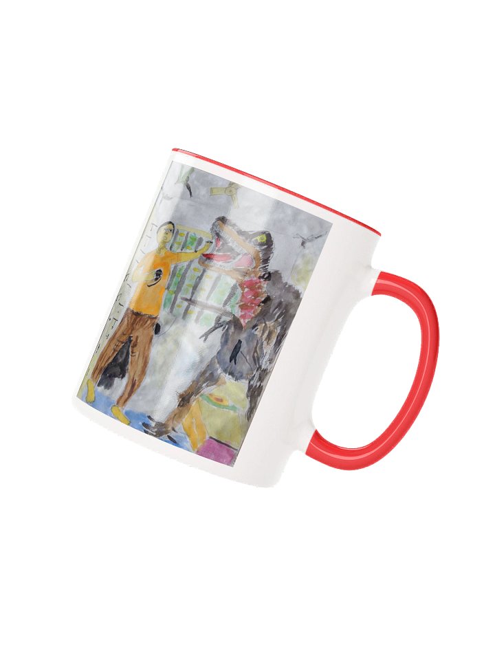 Ceramic Mug with Color Inside:Me vs T rex product image (24)