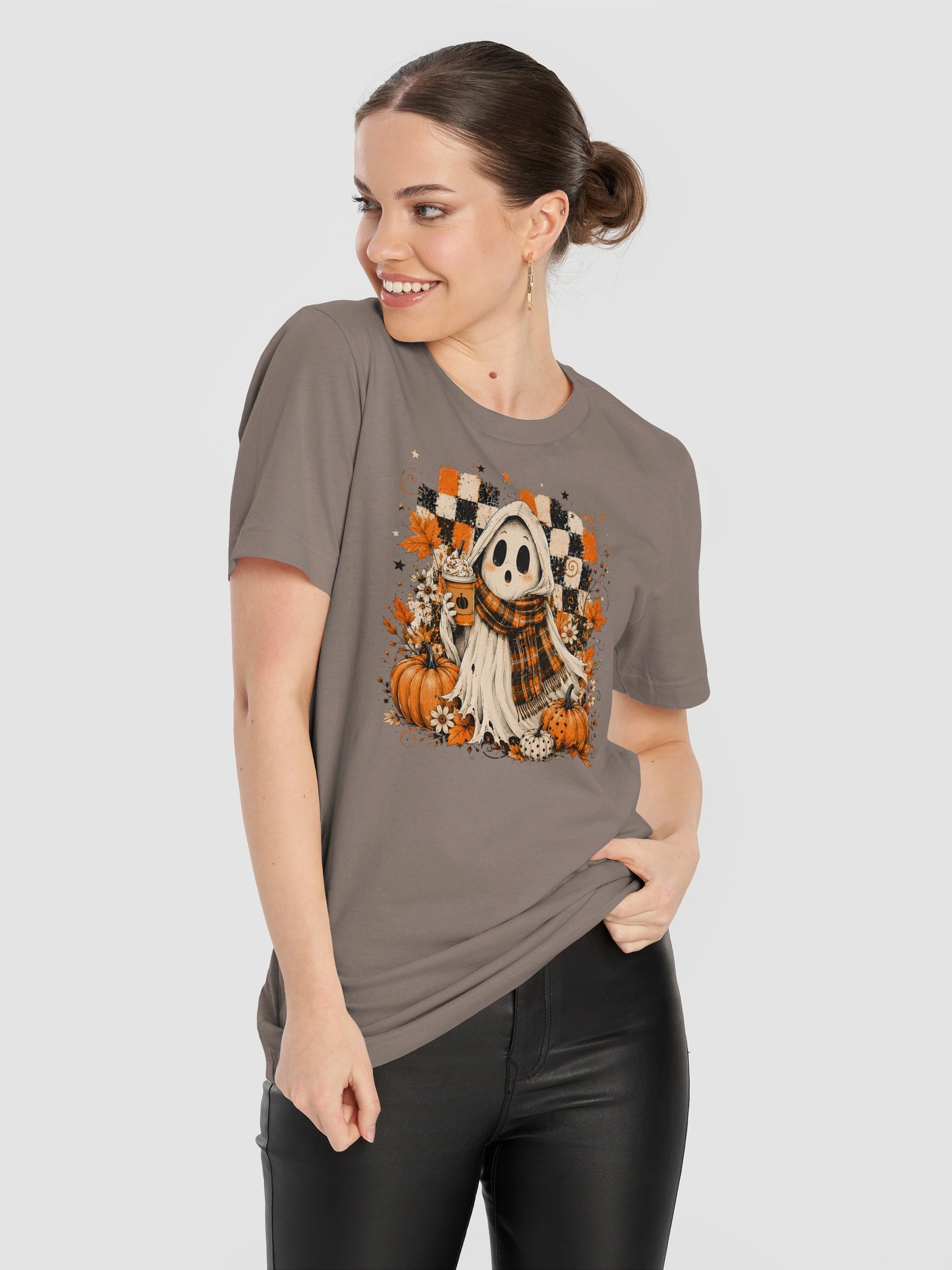 Pumpkin Spice Ghost T-Shirt | Cozy Fall Halloween Tee product image (2)