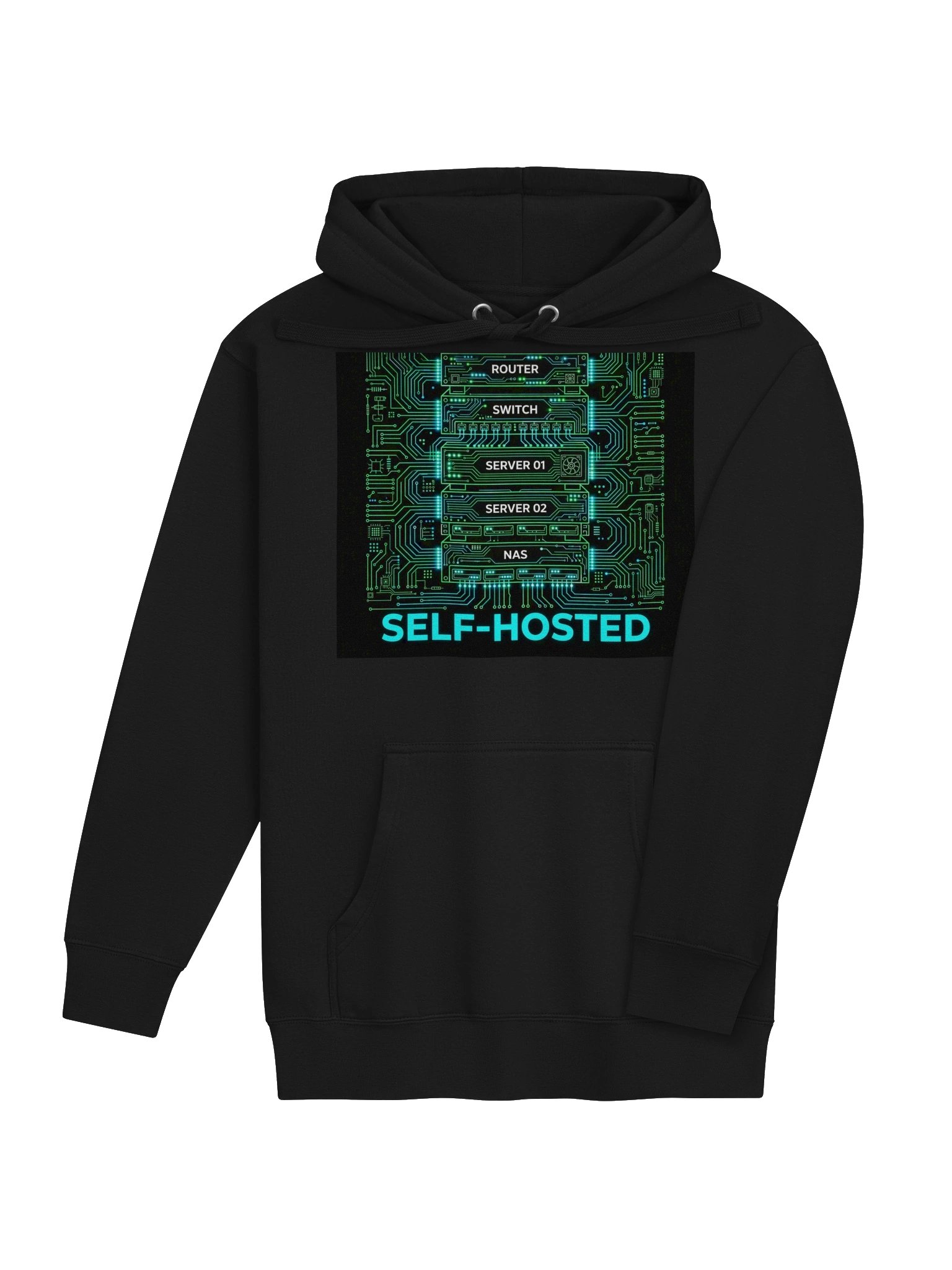 Self-Hosted Server Rack Hoodie product image (4)