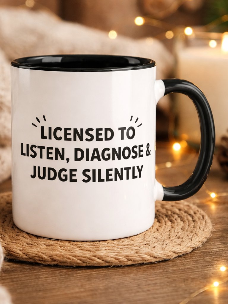 Licensed to Listen, Diagnose & Judge Silently Ceramic Mug product image (1)