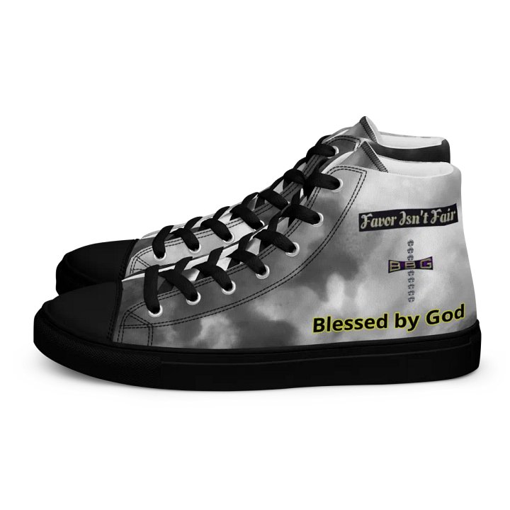 Diamond Cross Black Watercolor High Tops - Black Soles product image (1)