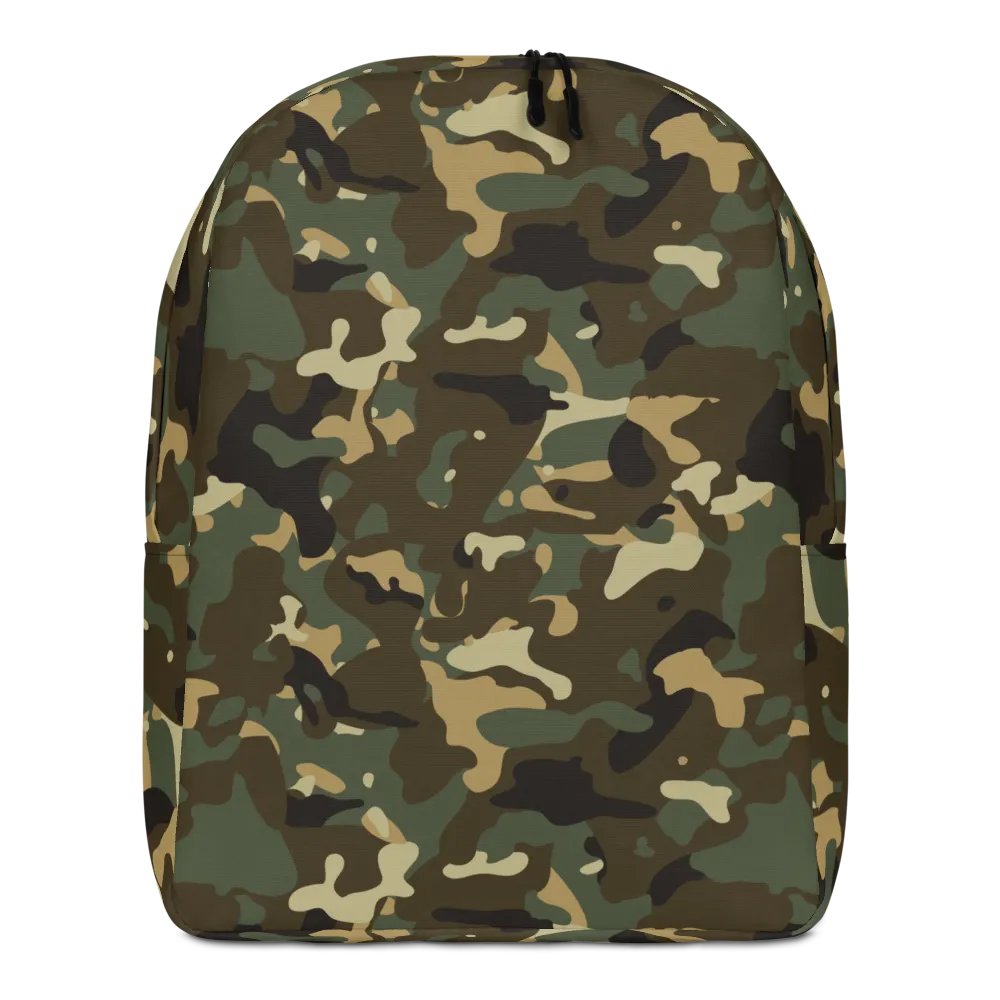 Military Green Camouflage All-Over Print Minimalist Backpack product image (1)