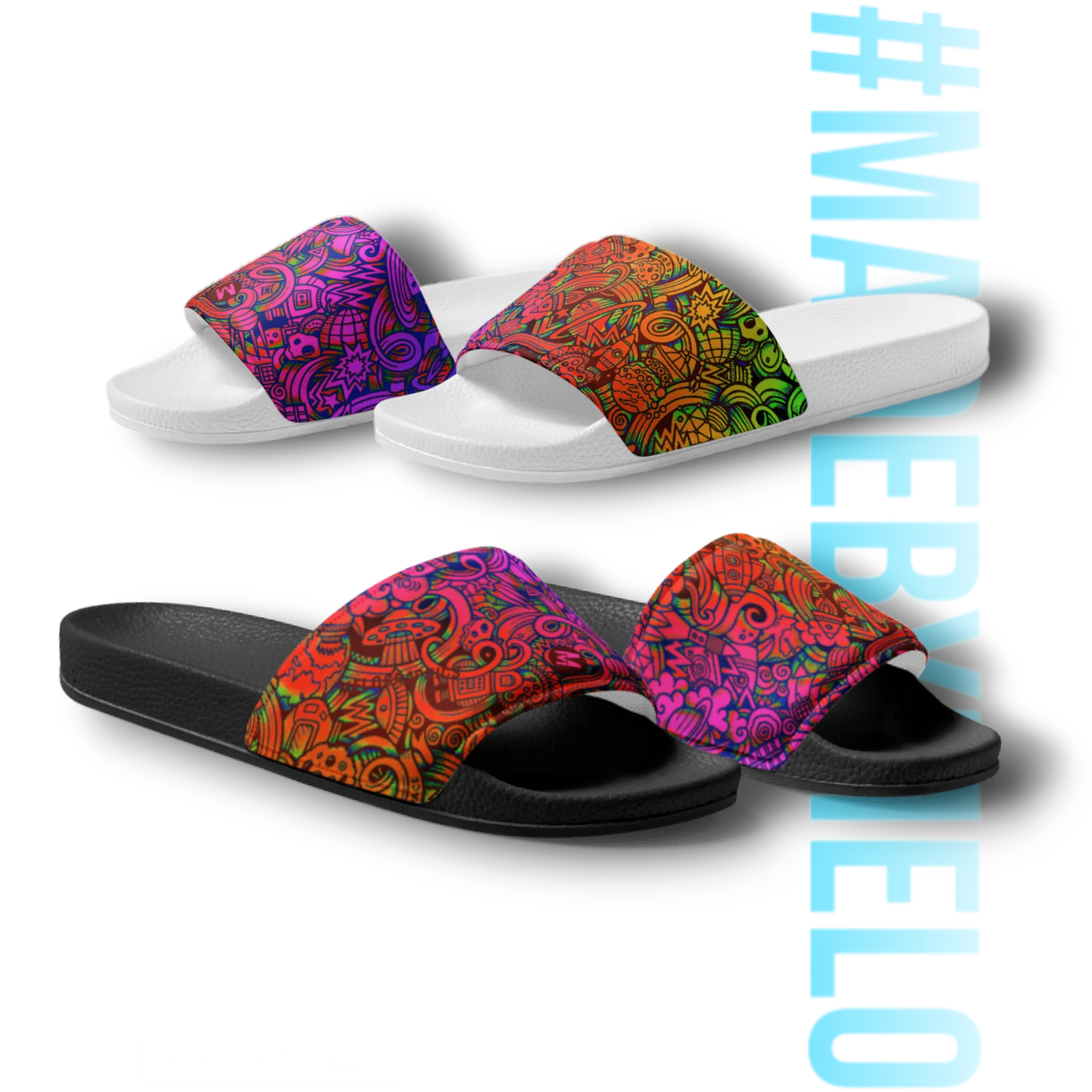 Rainbow Space Scribble - Men's Slides | #MADEBYMELO product image (1)