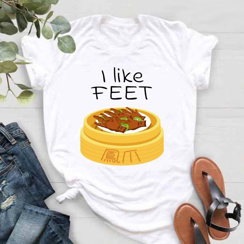 I Like Feet Chinese Dim Sum Shirt (Black Text) product image (1)