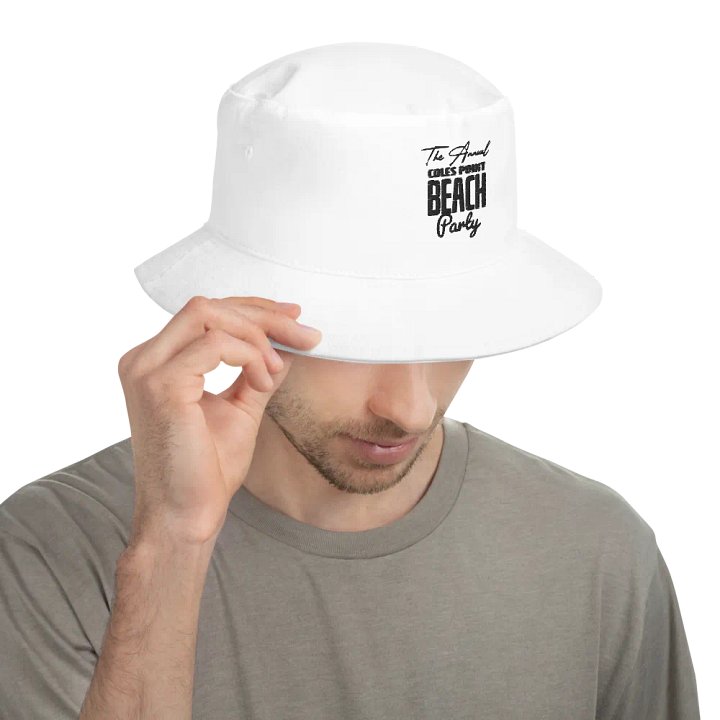 Coles Point Beach Party Embroidered Bucket Hat - Black Text product image (2)