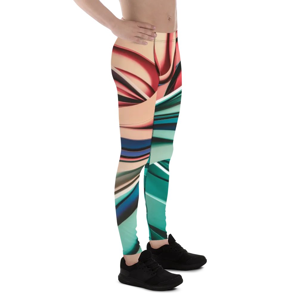 Men's Performance Slim Fit Leggings with Abstract Multicolour Design - TDS Music Exclusive product image (12)