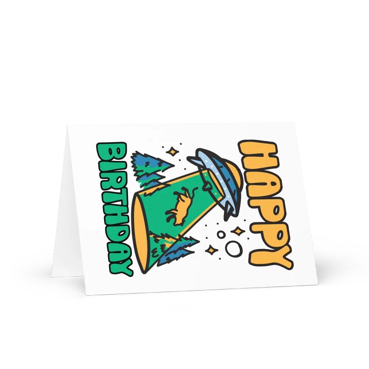 Happy Birthday (UFO Abduction) Birthday Card 5" x 7" product image (1)