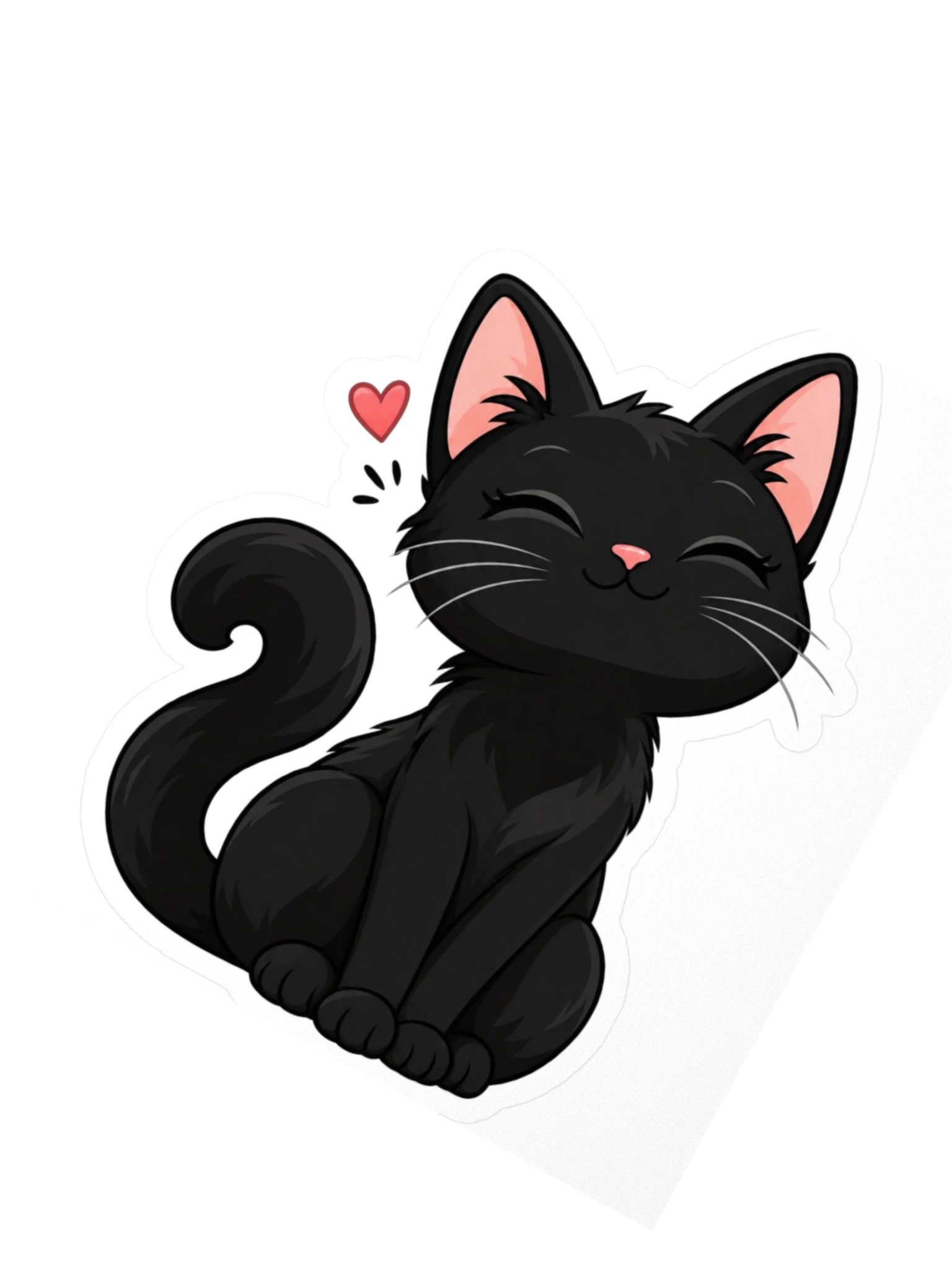 Black Cat Water Bottle Sticker | Cute Kitty Vinyl Decal product image (2)