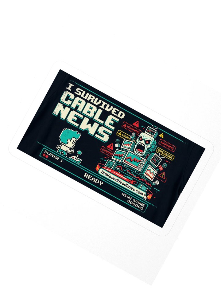 I Survived Cable News (Arcade) Sticker product image (2)