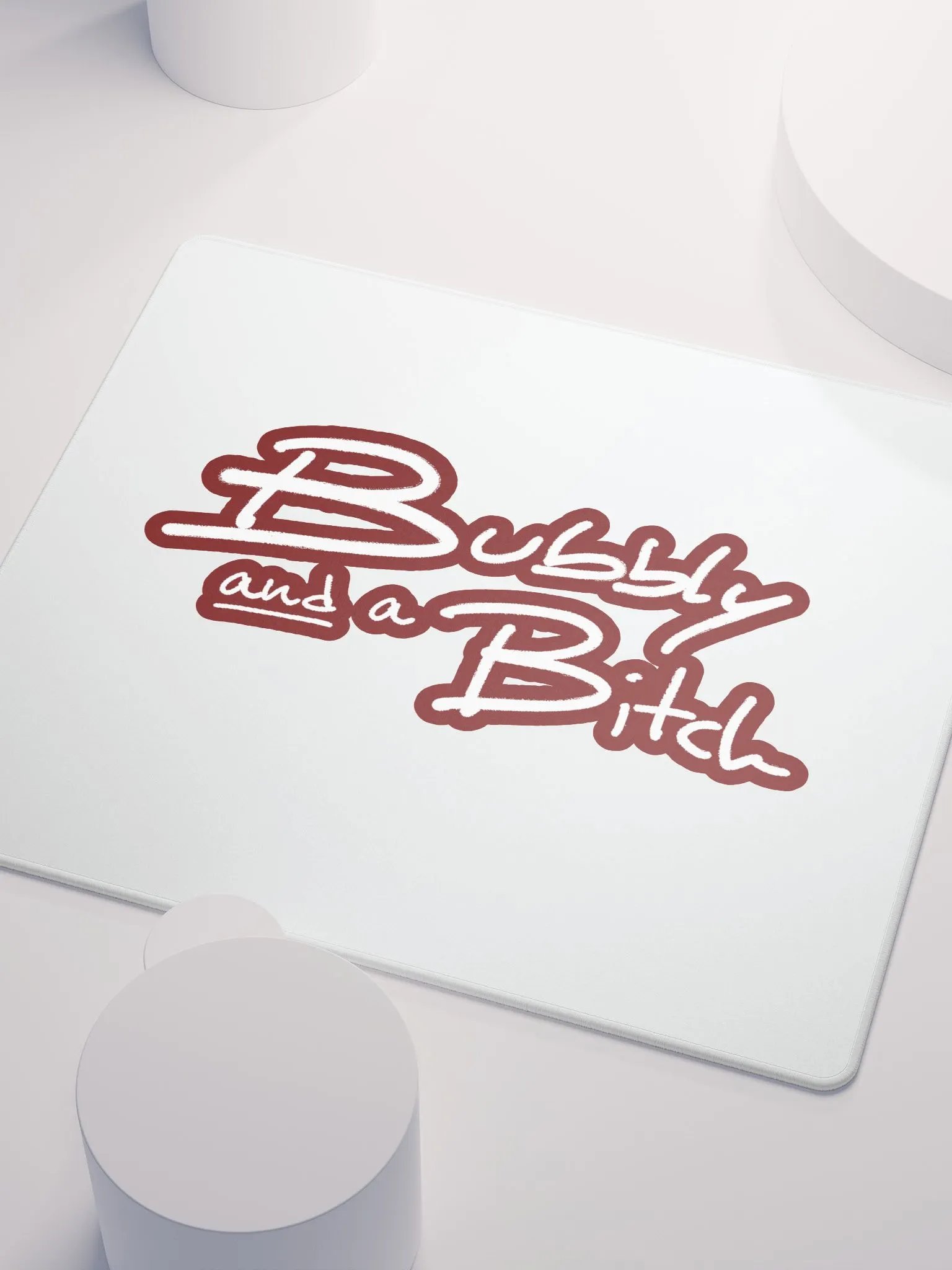 Bubbly and a B*tch (lined design, #6D1616) mouse pad product image (3)