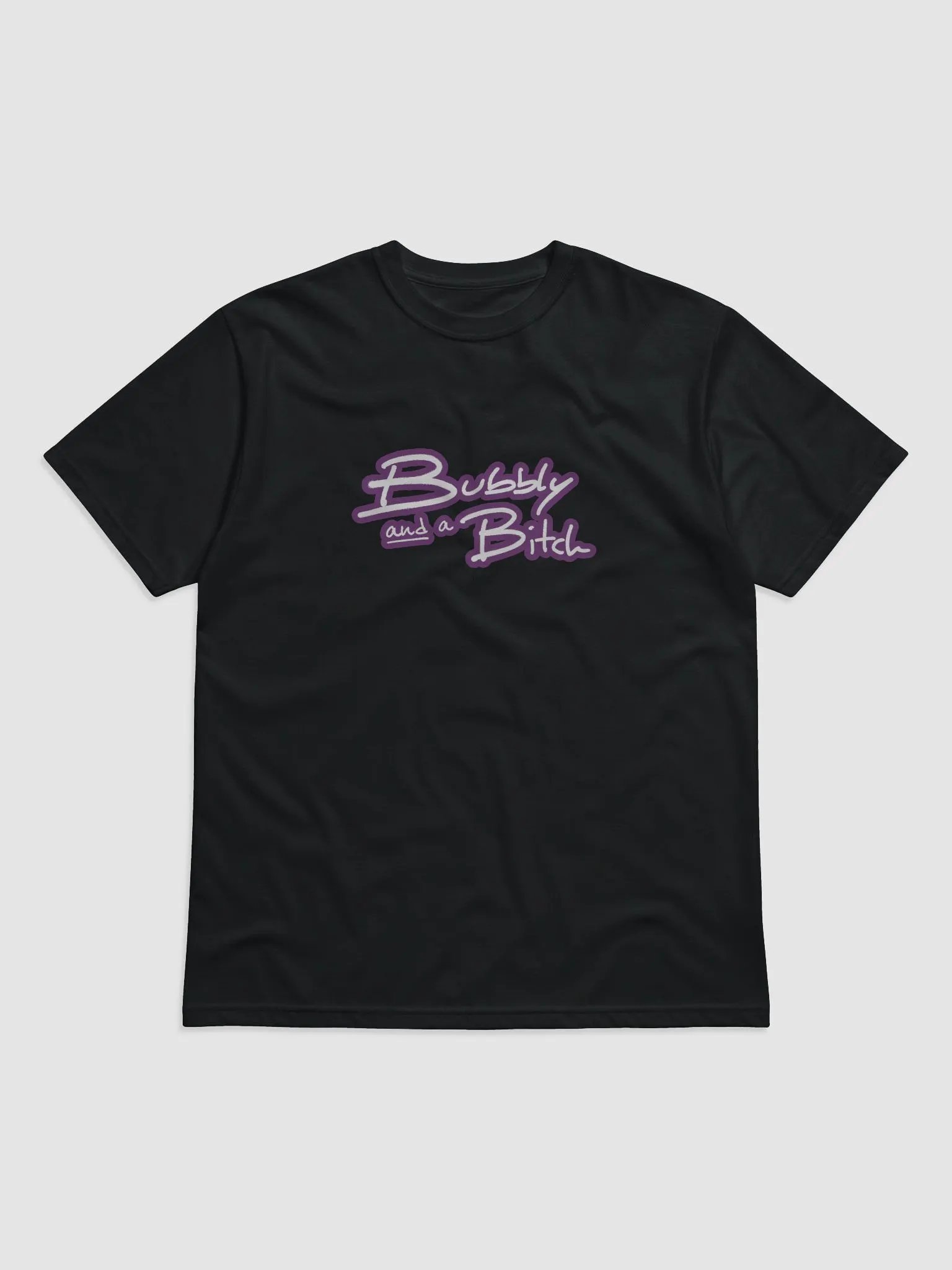 Bubbly and a B*tch (lined design, #763D7D) unisex eco tee product image (1)