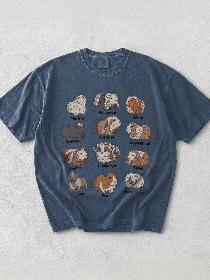 Cute Guinea Pig Shirt – Adorable Guinea Pig Breeds Graphic Tee for Animal Lovers product image (1)