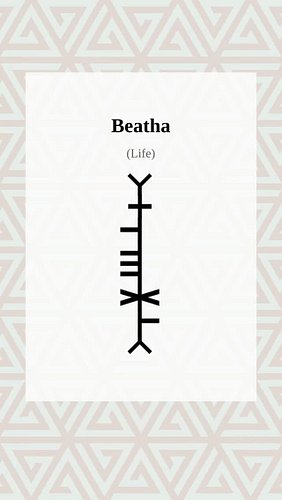 Ogham Word of the Day:beatha 
Explore more Ogham: The Ancient Irish 'Tree Alphabet' , 
Medieval history and linguistics at Og...