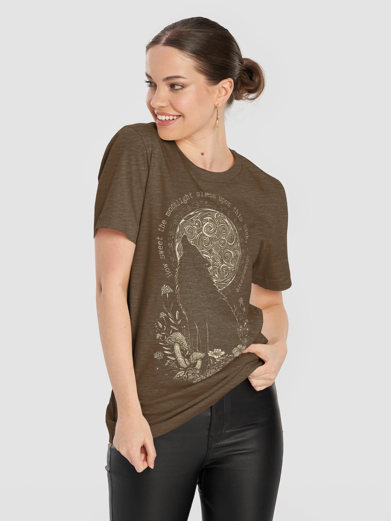 Shakespeare Wolf Tee, Moonlit Woodland Graphic for Nature Lovers product image (12)