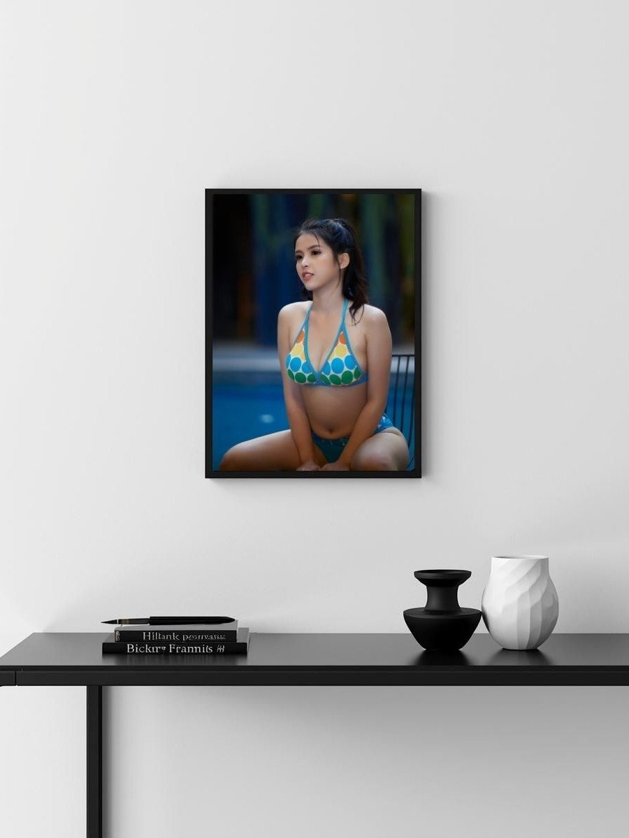 Polka Dot Bikini Pool Pose – Glossy 8x10 Metal Print product image (3)