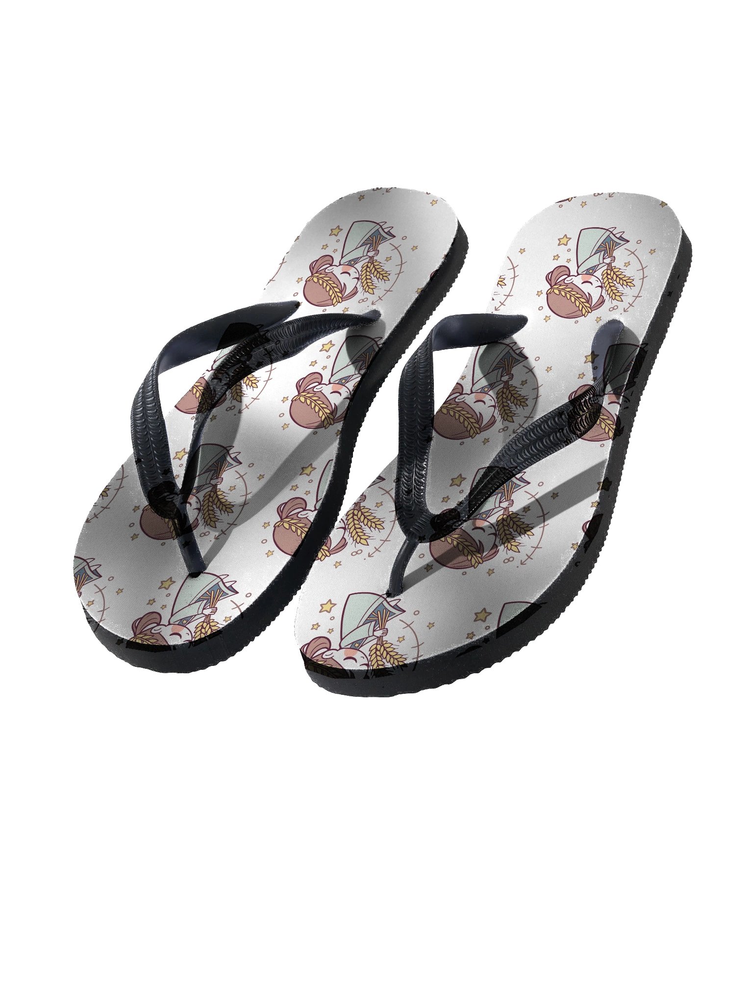Virgo Wheat Cartoon Flip-Flops product image (1)