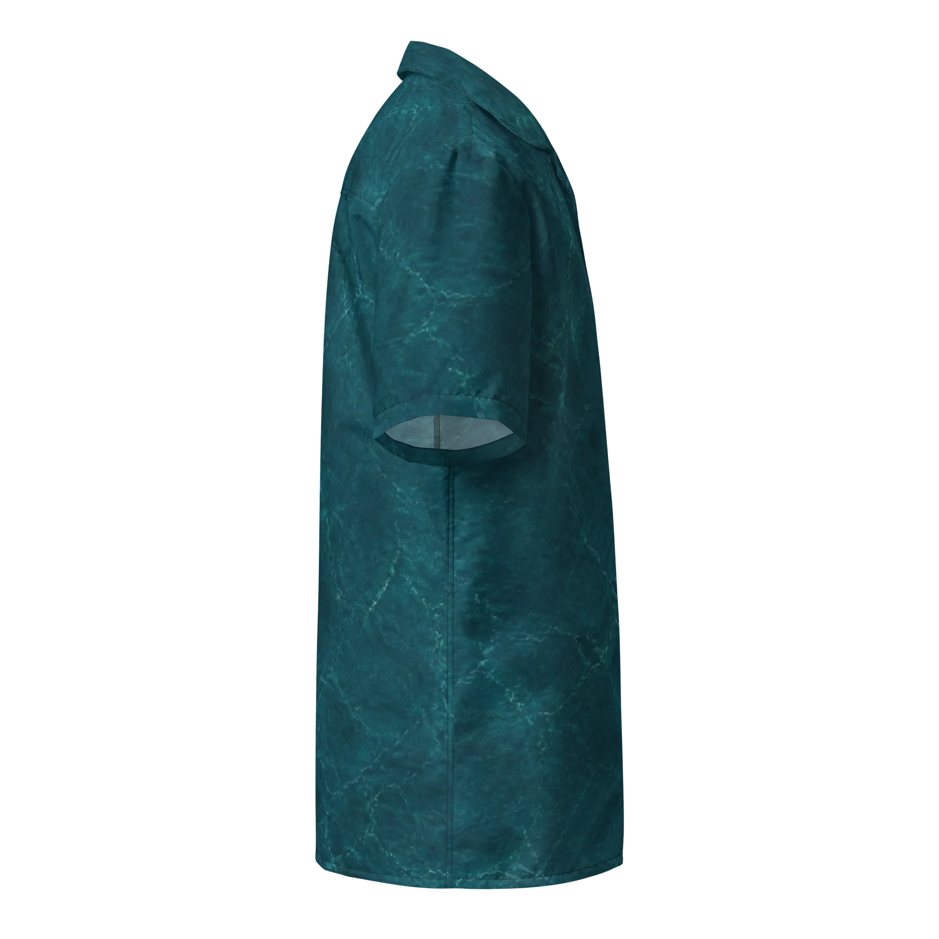 "A701" Teal Ripple Hawaiian Shirt product image (4)