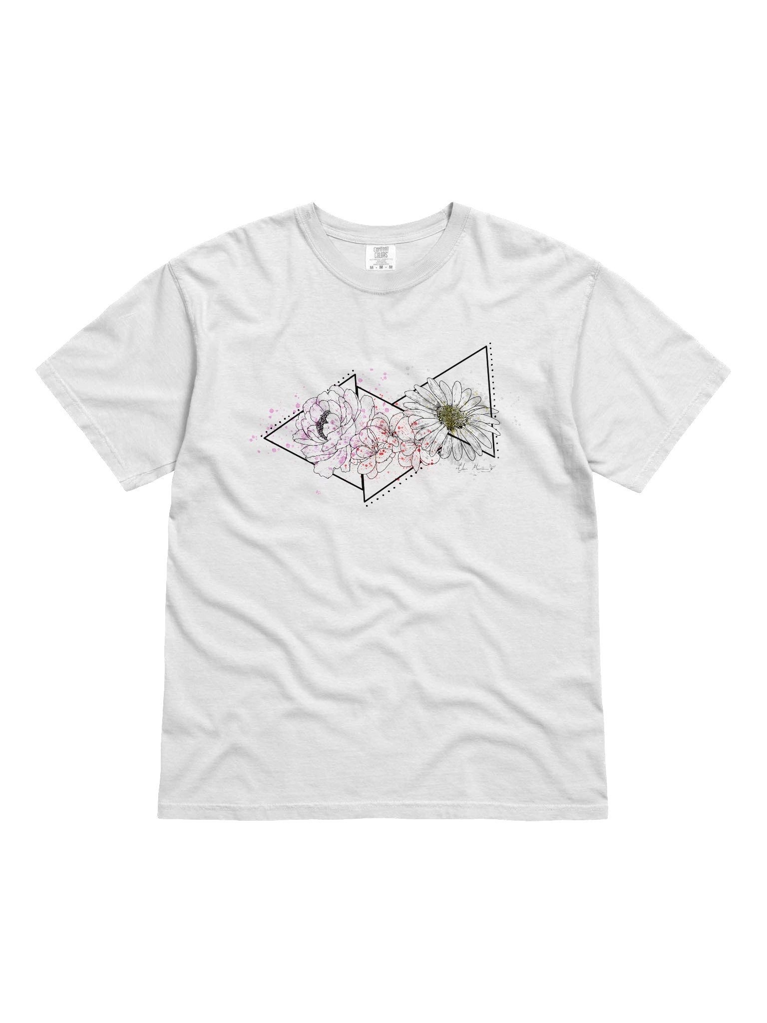 peony, geraniums, and daisy tee product image (1)