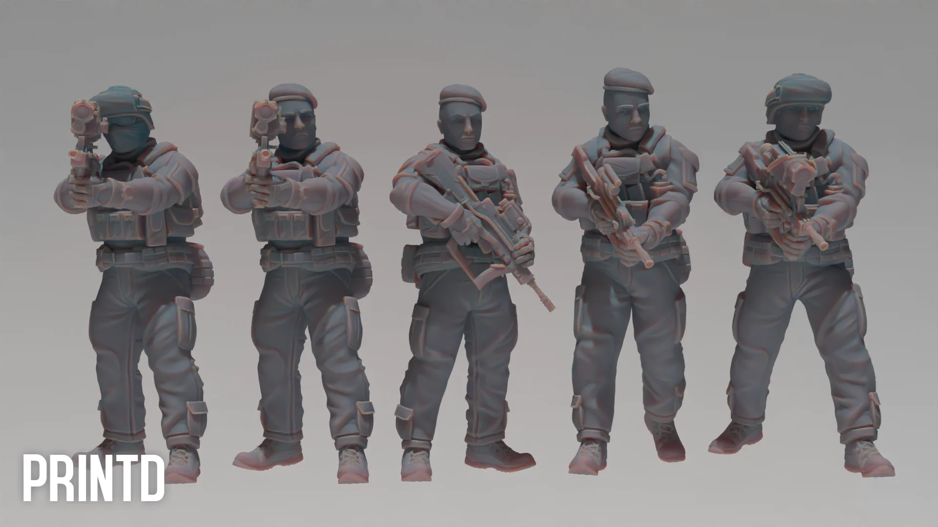 French FAMAS Army Soldiers - Modern Warfare Wargame Hobby Resin Scale Models product image (2)