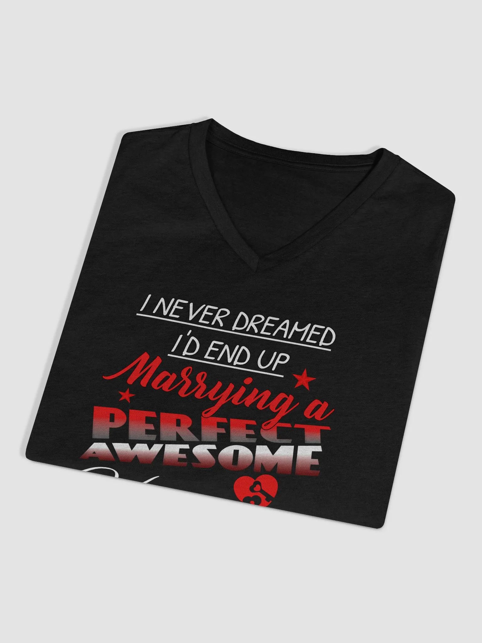 Perfect, Awesome Husband & A Happy Wife is a Happy Life V-Neck Tee product image (3)