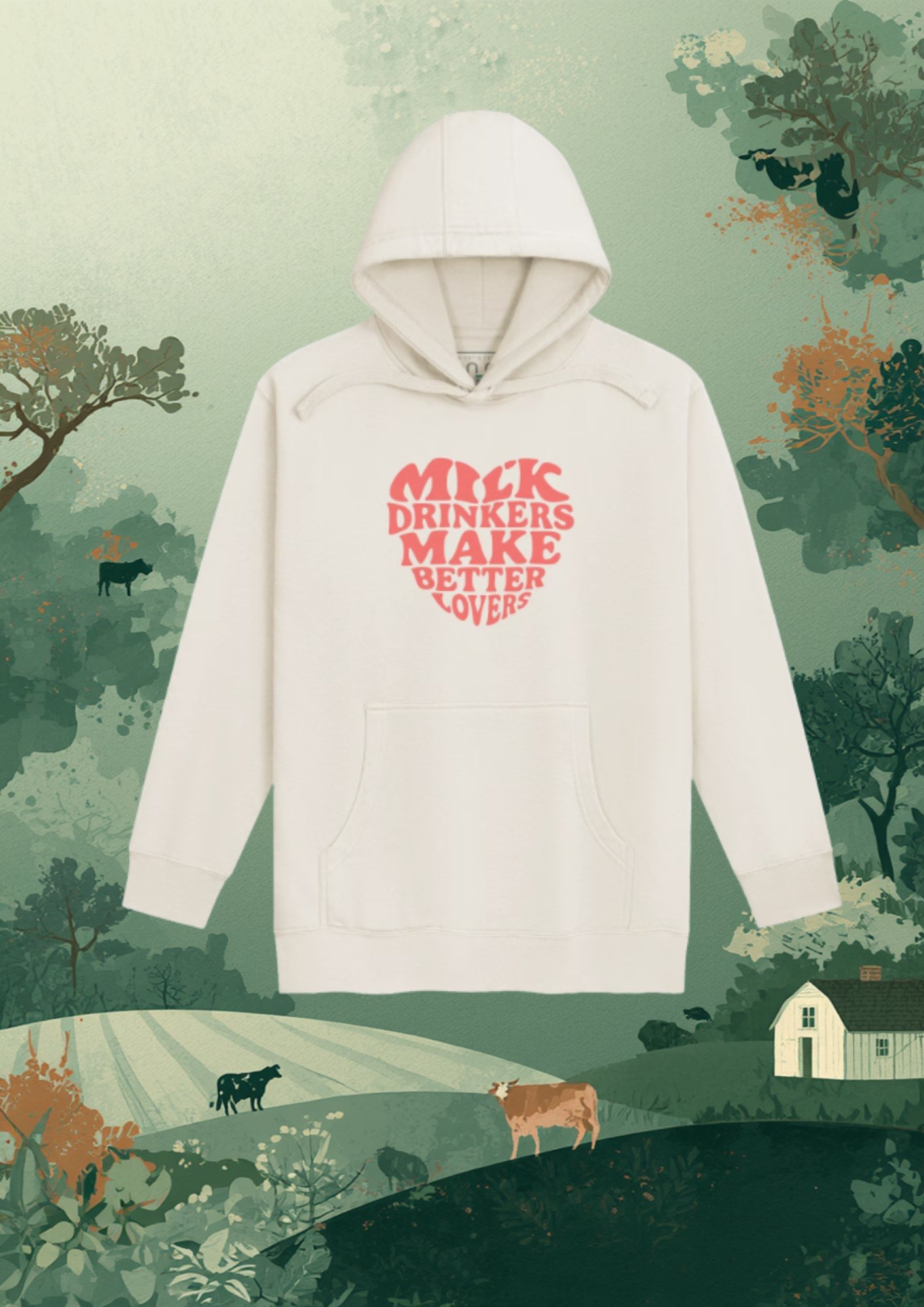 Milk Drinkers Make Better Lovers no.2 – Bold Heart Statement Hoodie- by M‑Art & Design product image (17)