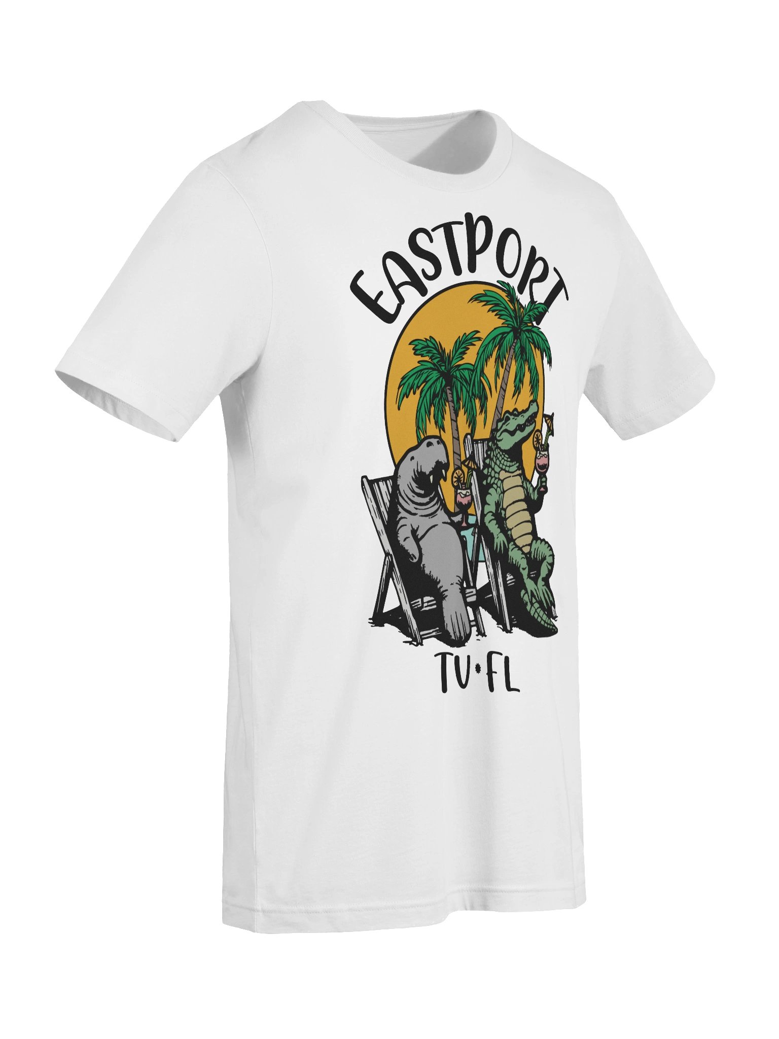 Eastport TV Florida USA Fun Manatee Alligator Design T-shirt product image (52)