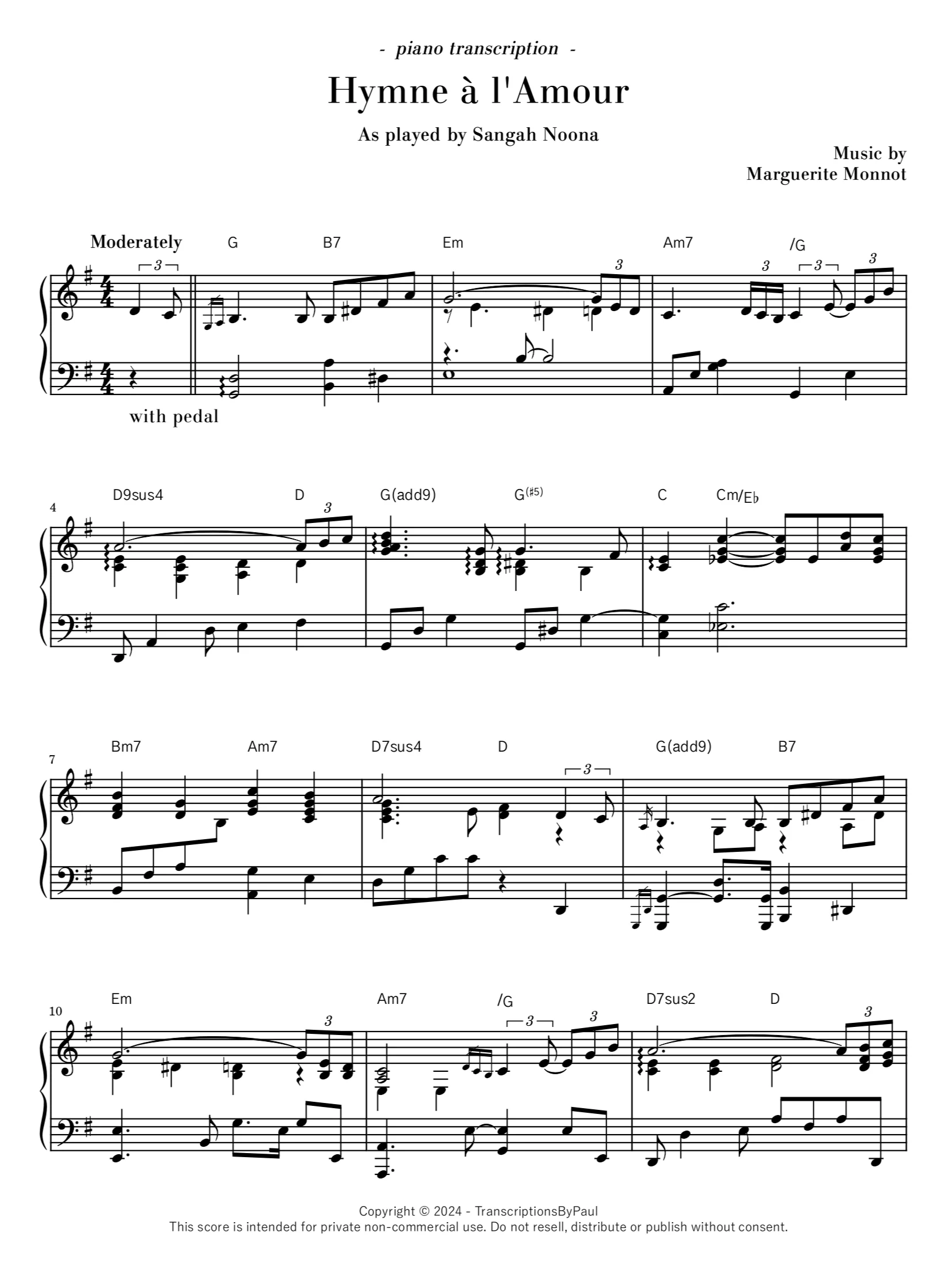 Hymne à l'Amour - Sangah Noona product image (1)