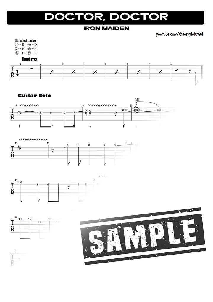 Doctor, Doctor | PDF Tab + Guitar Pro | UFO product image (2)
