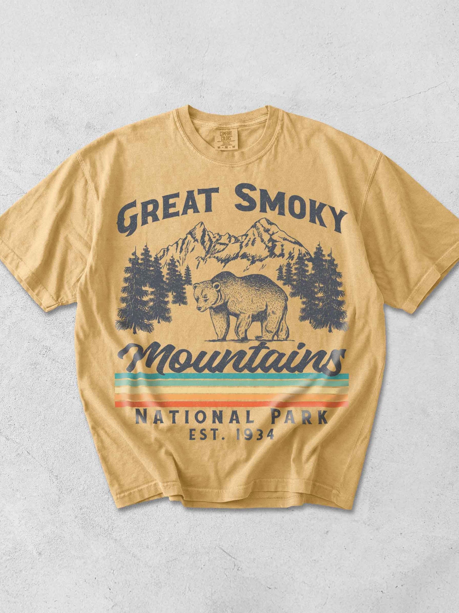 Great Smoky Mountains National Park Shirt – Vintage Bear Mountain Retro Outdoor Tee product image (1)