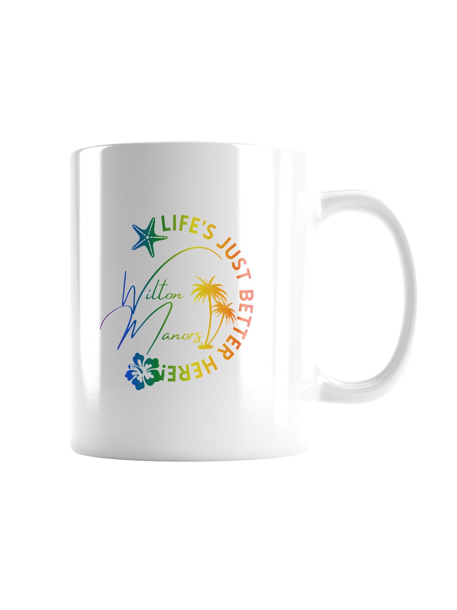 Wilton Manors Florida Rainbow Tropical Design with Life’s Just Better Here Quote Mug product image (6)