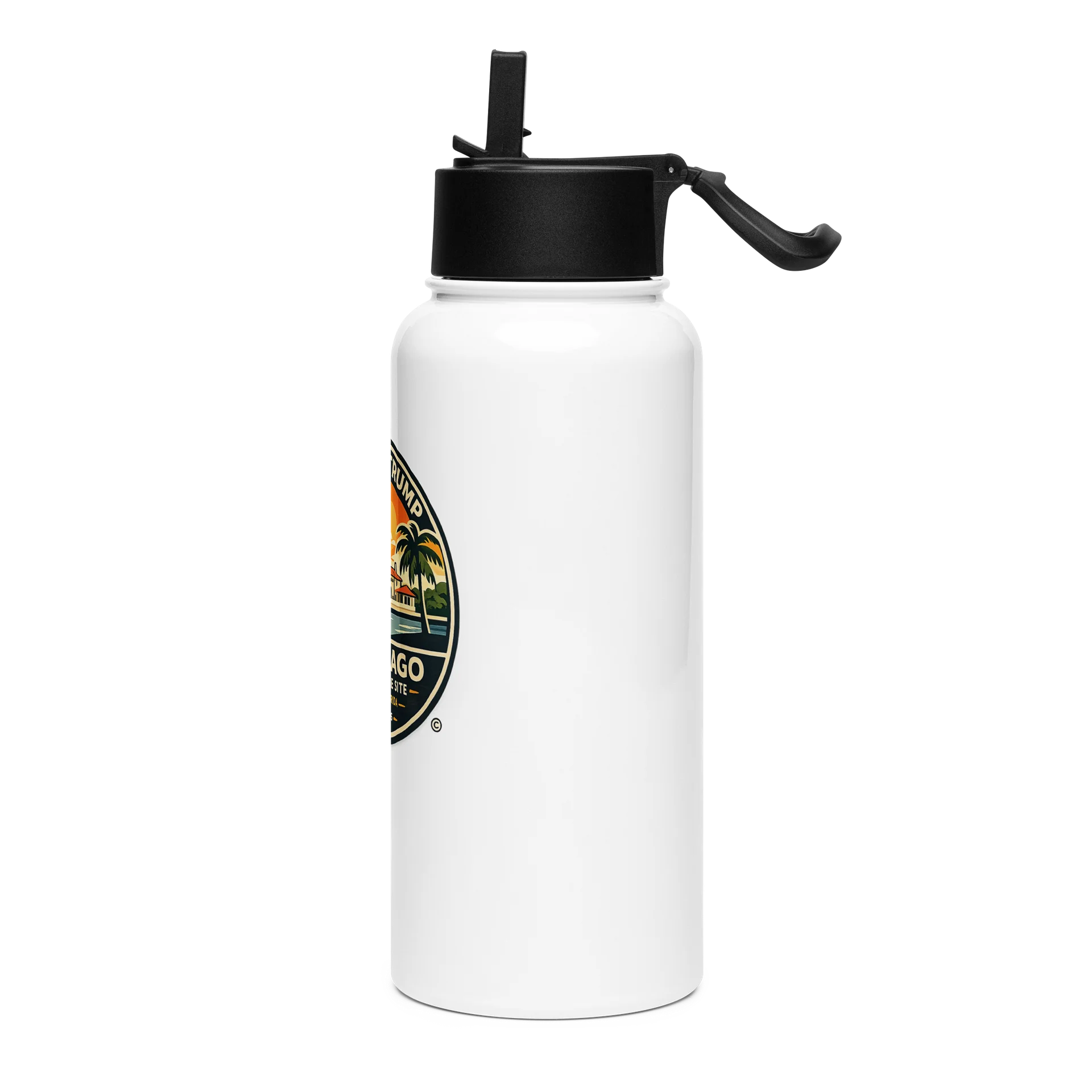 Stainless Steel Water Bottle with a Straw Lid - Donald J. Trump, Mar-a-Lago, World Heritage Site™ product image (3)